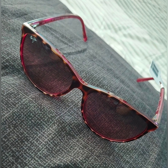 Authentic Italian Maui Jim 723 Ocean Pink Tortoise Polarized Sunglasses No Case main image 5